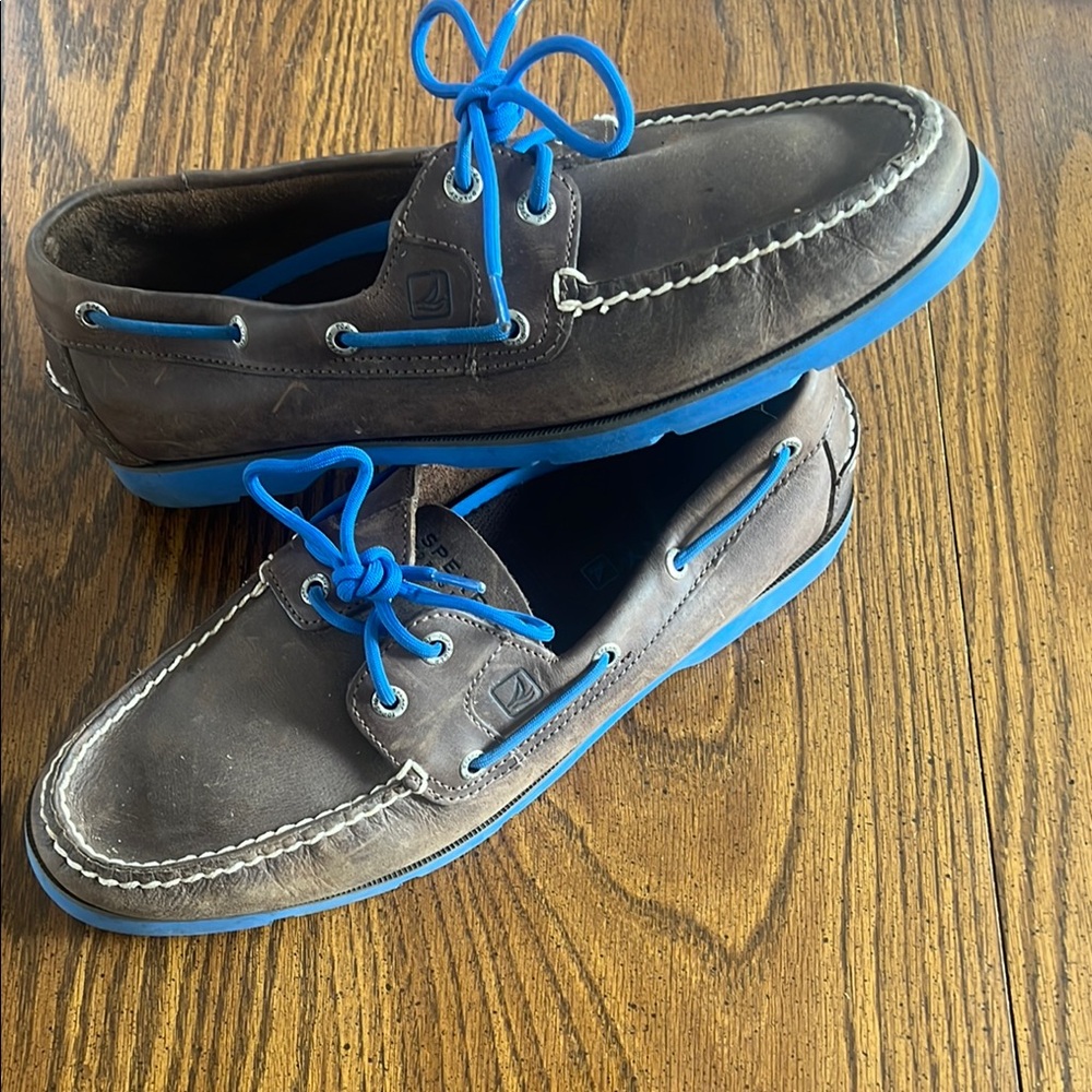 Sperry Brown and Blue Boat Shoes with Premium Comfort